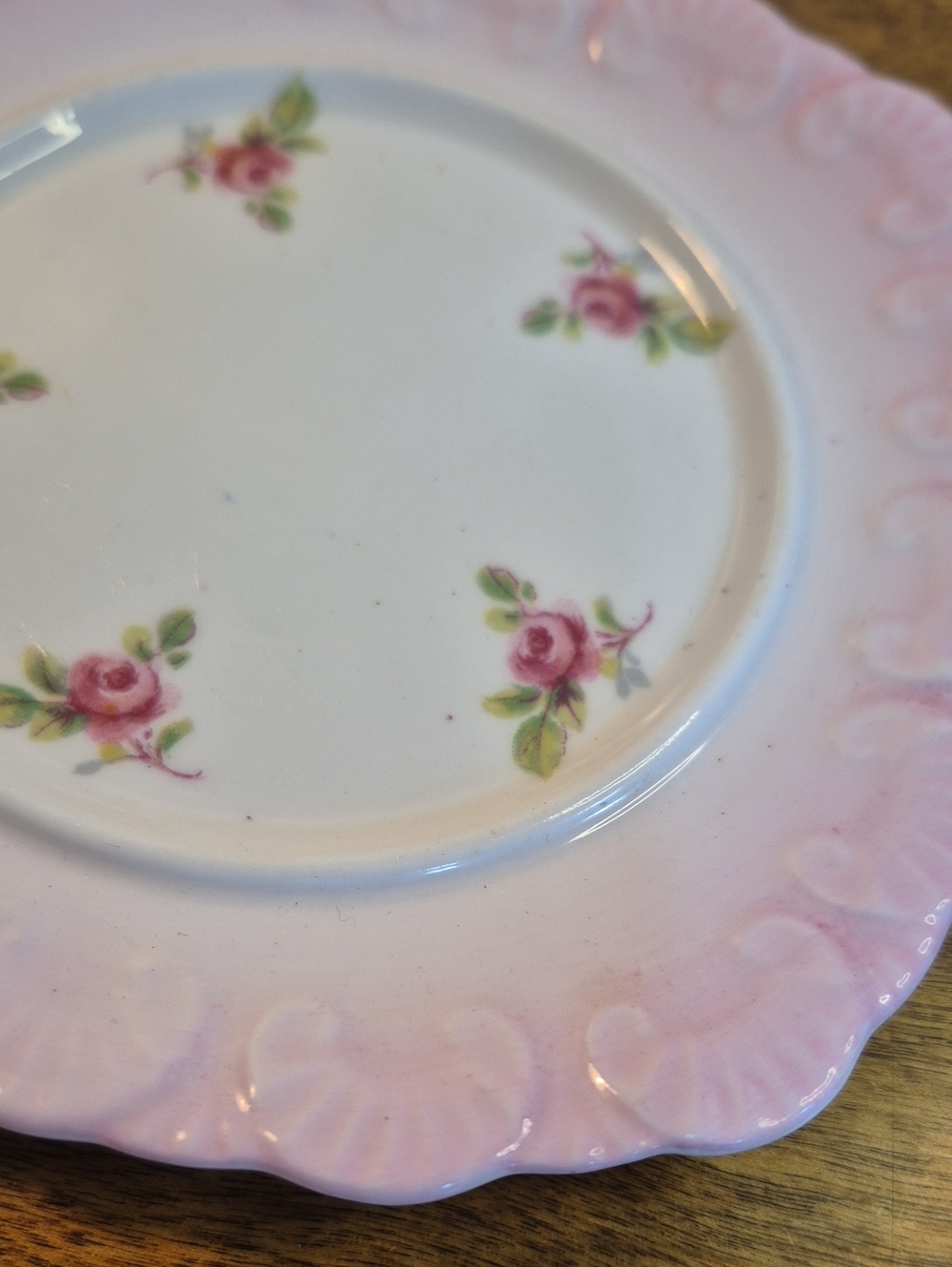 ROYAL STAFFORD Vintage Bone China Pink Scalloped Rose Accent Plate Trinket Plate - Picture 4 of 10